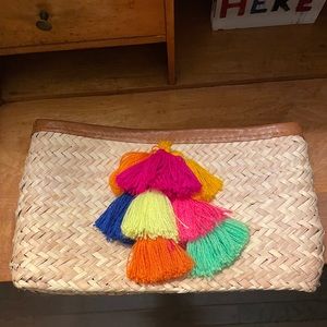 Hayley Pom Pom Clutch by French Baskets